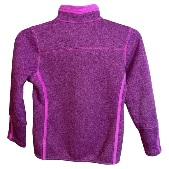 The North Face Fleece Jacket Girls Size L Magenta Front Zip Sweater Long Sleeve - Picture 4 of 4